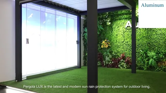 AlunoTec Pergola à persiennes motorisées Gazebos imperméables Pergolas solaires extérieures en aluminium bioclimatiques